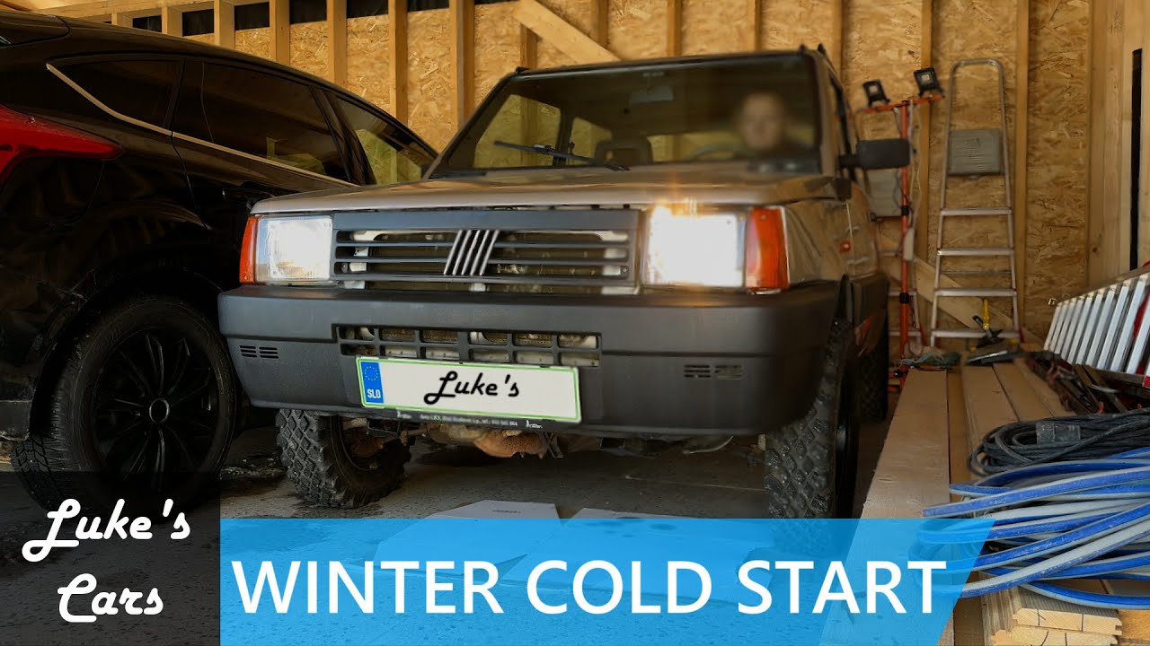 FIAT Panda 1.1 55HP 4x4 Winter Cold Start -6°C After A Month Of Not Being Used PT1 [4K]
