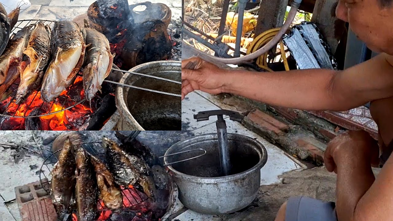 Cá trê vàng nướng vỏ dừa lai rai đơn giản mà ngon
