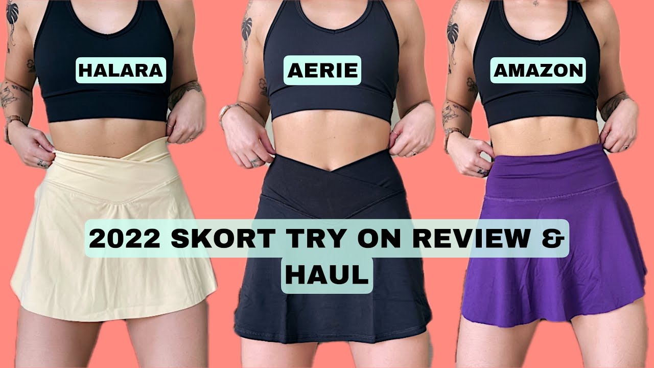 I TRIED 5 DIFFERENT WORKOUT SKORTS SO YOU DON'T HAVE TO / 2022 TRY ON REVIEW / Halara, Aerie, Amazon