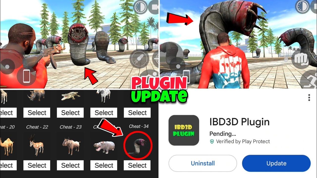 Plugin New Update Worm Monster | Indian Bike Driving 3d Worm Monster Cheat Code | IBD3D Plugin 