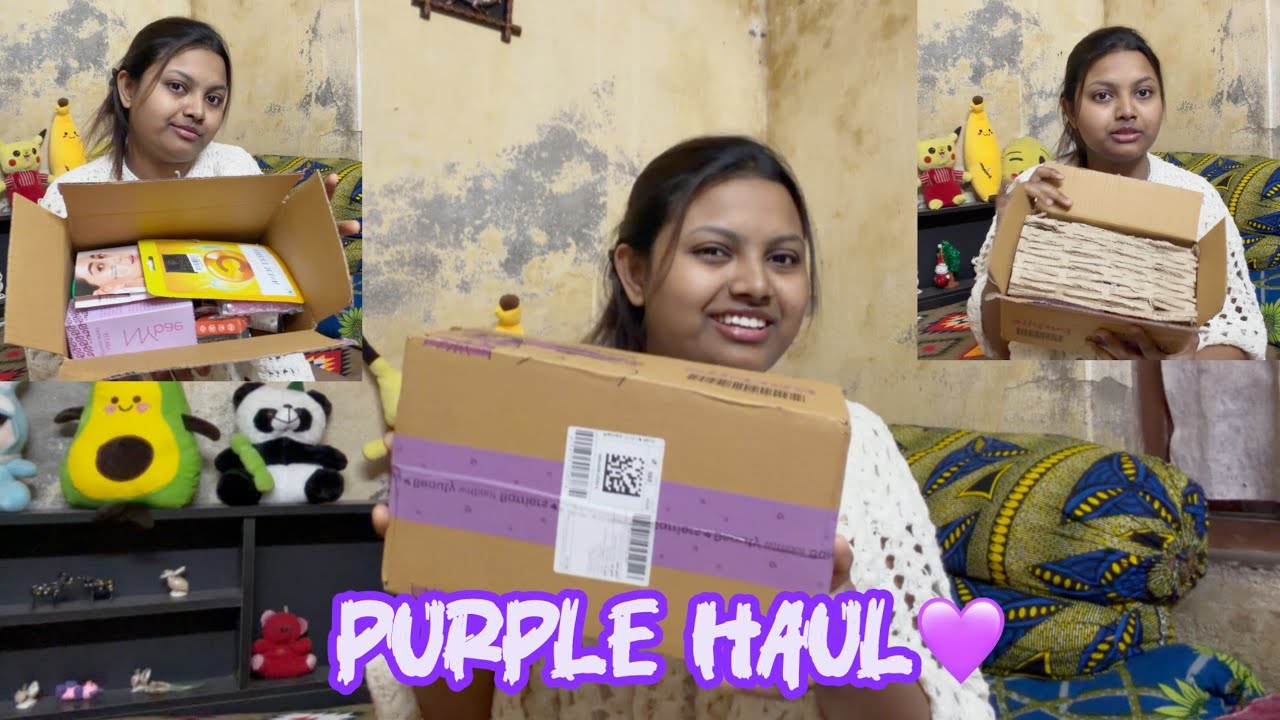 Purple Haul💜 #vlog #youtube #viralvideo #viralvideos #purplemakeup #parcel #videooftheday #deblina💜🧿