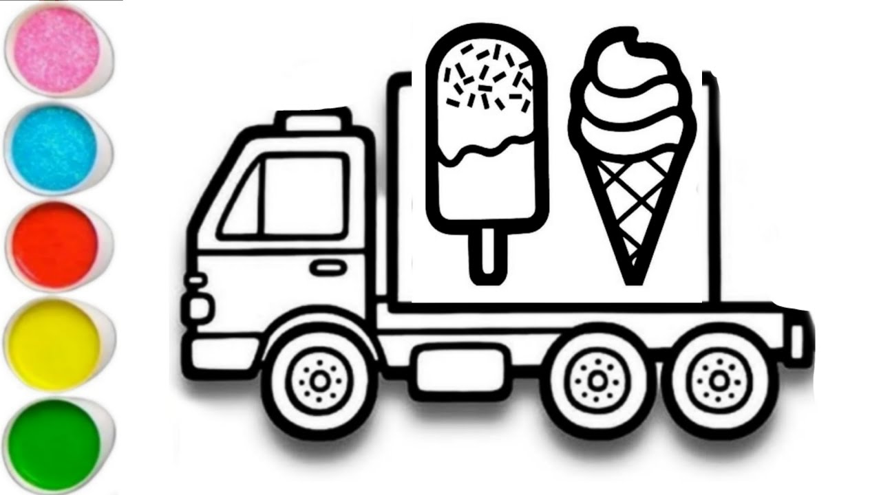 🎨 How to Draw an Ice Cream Truck Step by Step | Kids Art🖍️ Cute Ice Cream Cart