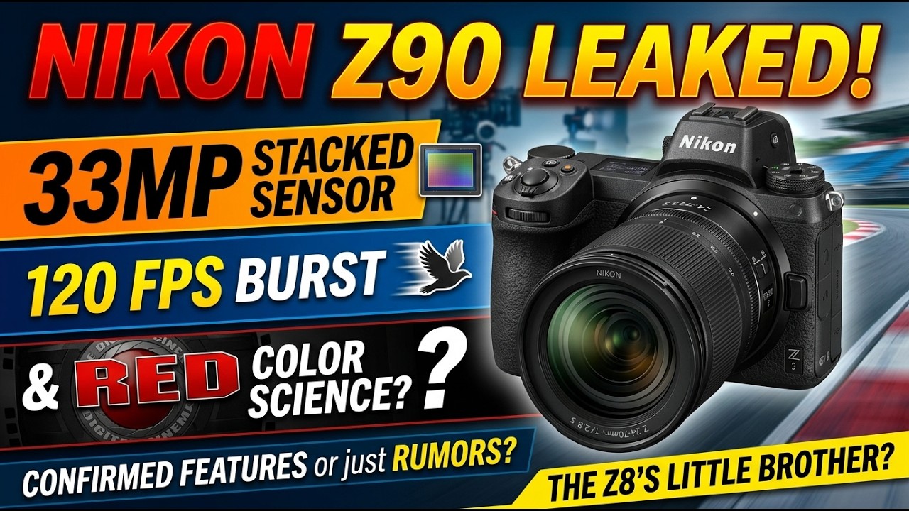 Nikon Z90 Leaked Specs: 33MP Stacked Sensor, 120 FPS & RED Color Science!