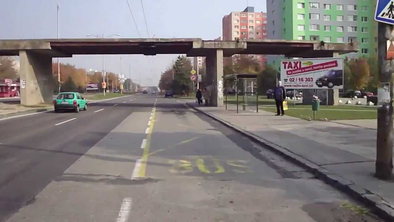 Trolleybus line [202], Bratislava, Slovakia, in cab view, part.2