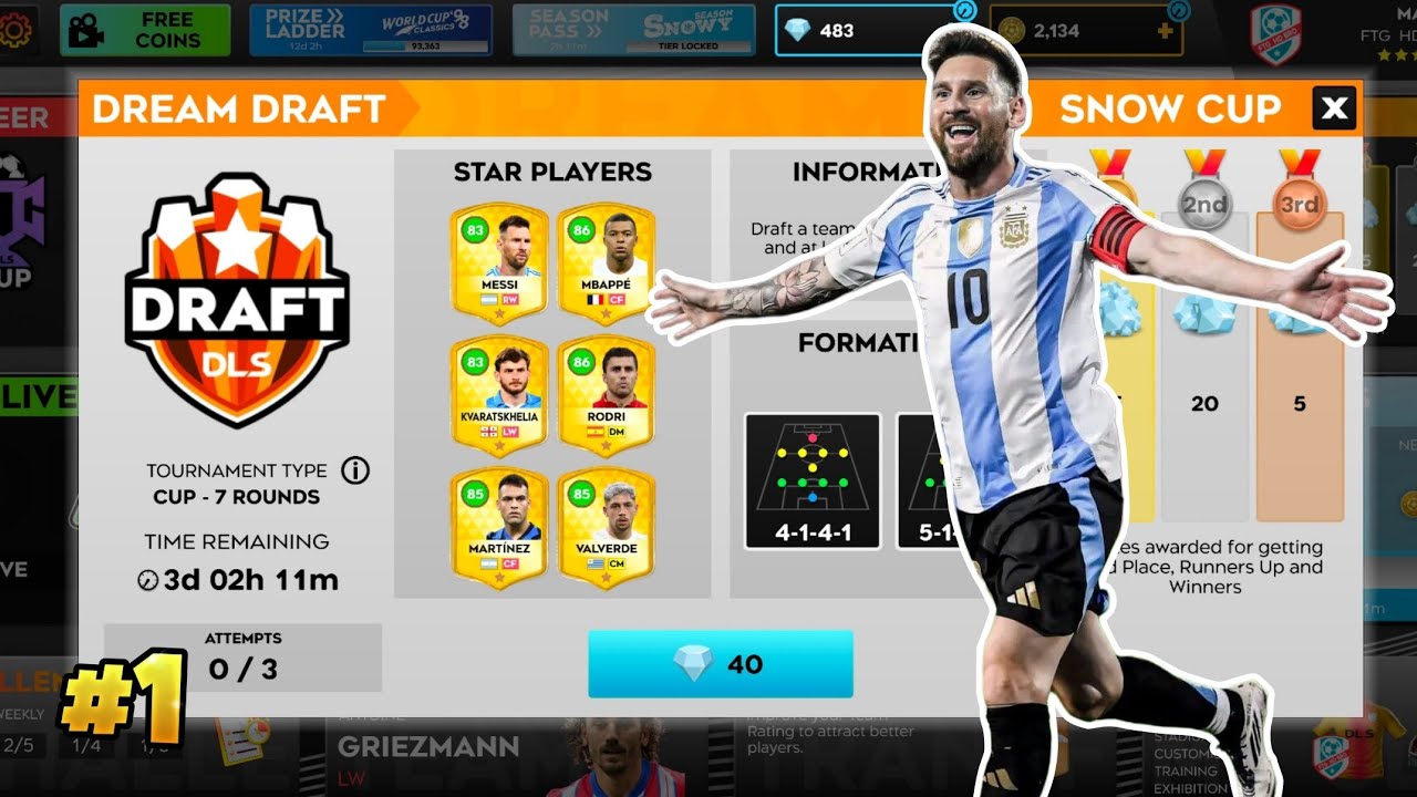 THE GREAT DREAM DRAFT WIN WITH MESSI . F T G HD BRO
