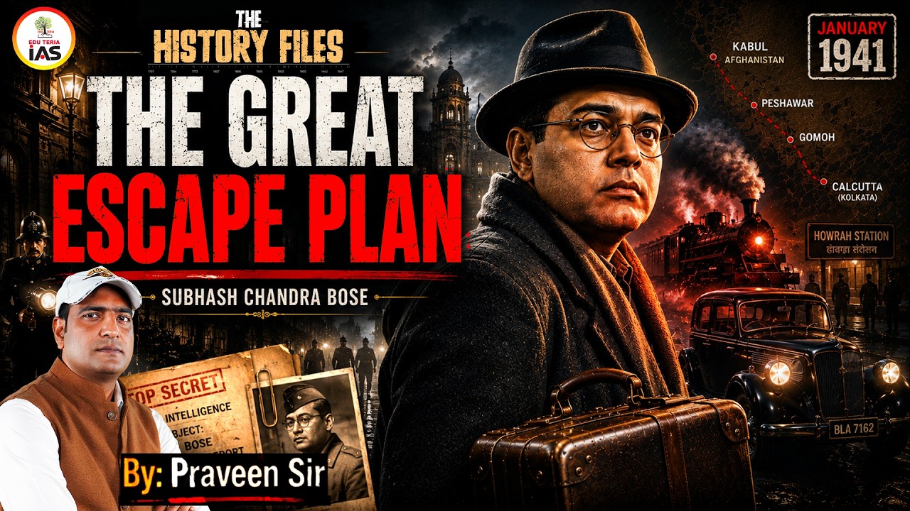 The Great Escape Plan of Netaji Subhas Chandra Bose | THE HISTORY FILES | Praveen Sir | EDUTERIA IAS