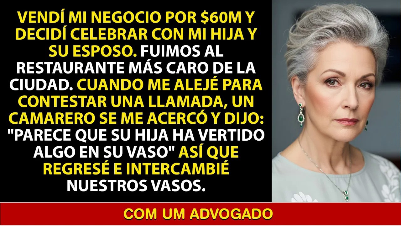 Vendí mi empresa por $60 MILLONES… pero el camarero me gritó： ¡Tu hija puso algo en tu bebida!