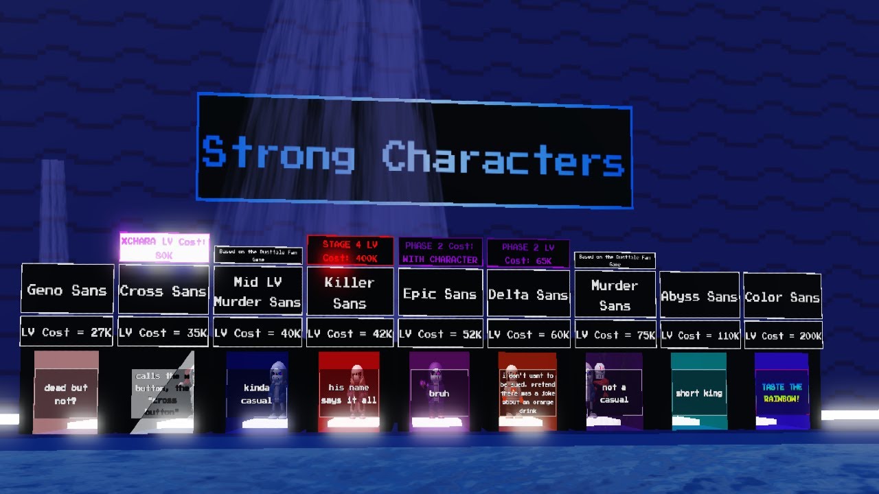 Strong Characters Showcase | Untitled Sans Battles