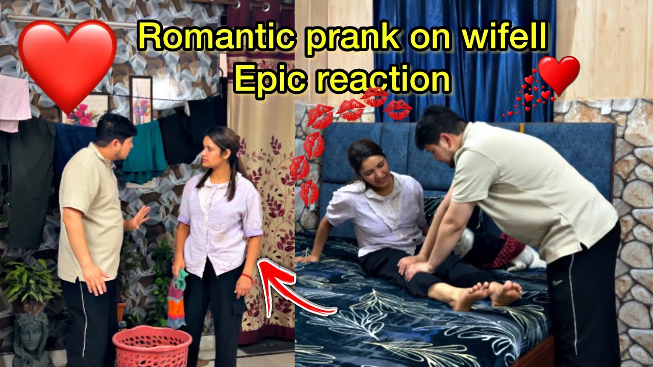 Romantic prank on wifeIl Epic reaction || ​⁠​⁠@NikkRicha Vlogs