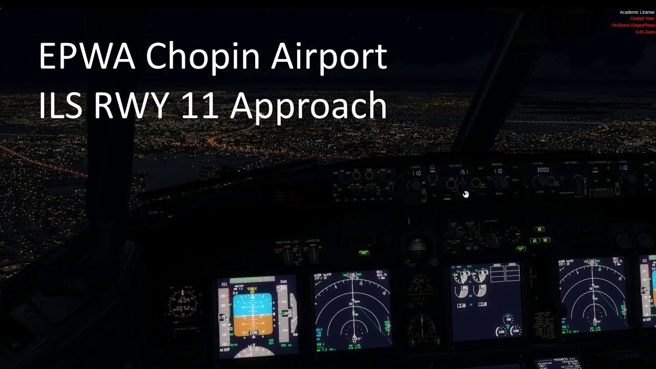 Prepar3Dv4 EPWA Warsaw Chopin ILS RWY 11 Approach