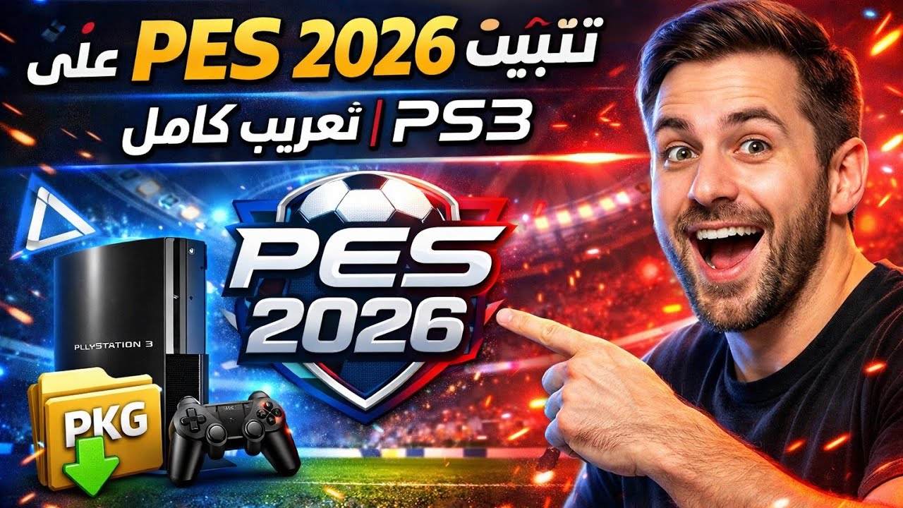 طريقة تثبيت PES 2026 على PS3 بصيغة PKG 🔥 تعليق عربي + تعريب كامل | بدون PES 2018