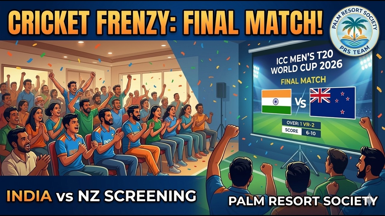 Final Match T20 World Cup IND vs New Zealand, 2026 In Palm Resort Society) Organized  PRS TEAM