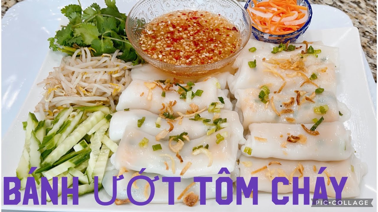 BÁNH ƯỚT TÔM CHÁY KHÔNG CẦN NỒI TRÁNG HƠI chảo chống dính ,làm ra cái bánh rất dẻo dai mềm TinaMai