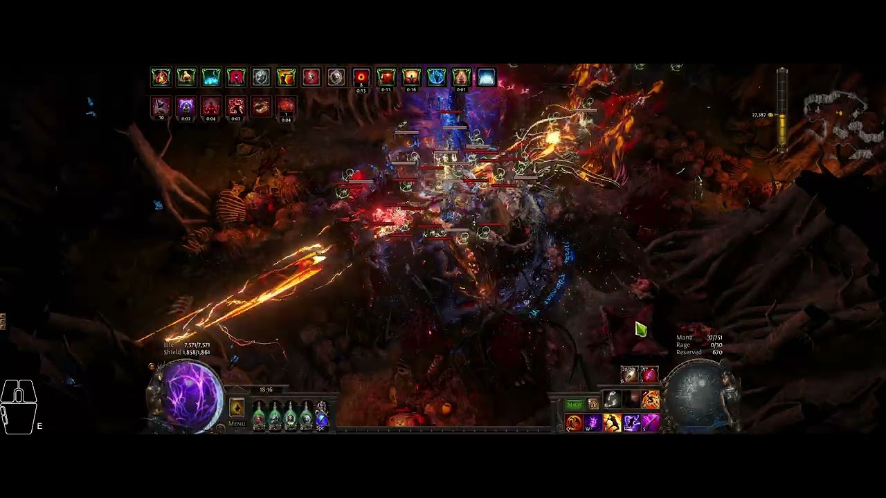 PoE Delve depth 6000+ nodes: Pulsating Grotto (Depth: 6008) - K'tash, the Hate Shepherd boss