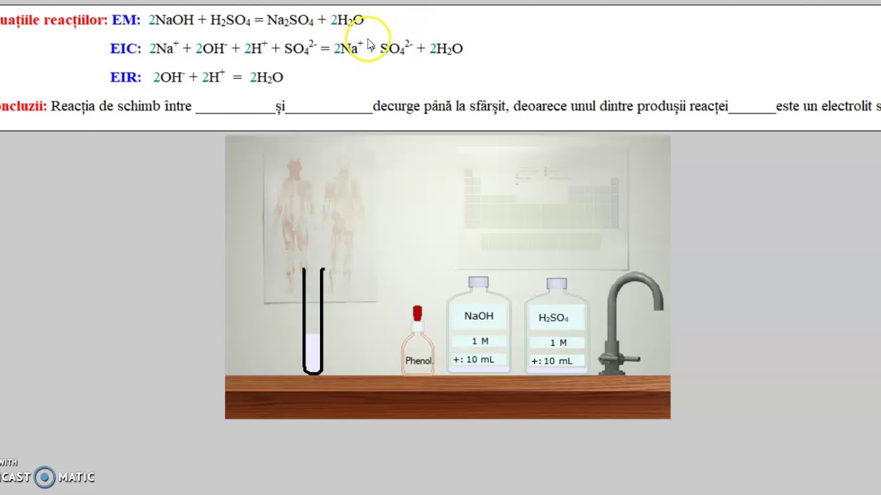 Lucrare practica nr. 3, Reacții de schimb ionic. Chimie, clasa a VIII-a.