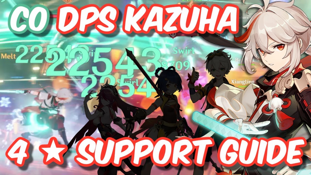 ULTIMATE C0 DPS KAEDEHARA KAZUHA 4 Star Support and Team Guide! | Genshin Impact