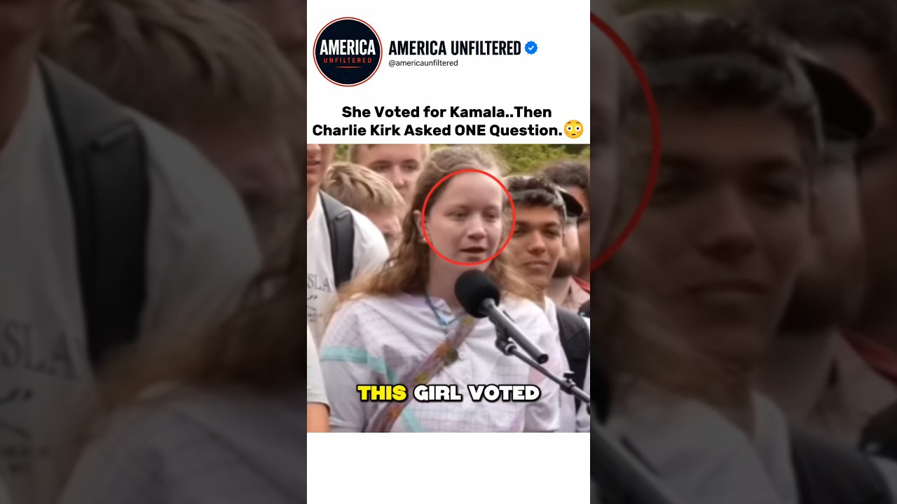 She voted for Kamala..Then Charlie Kirk asked one question 😳👀 #charliekirk #debate #viral
