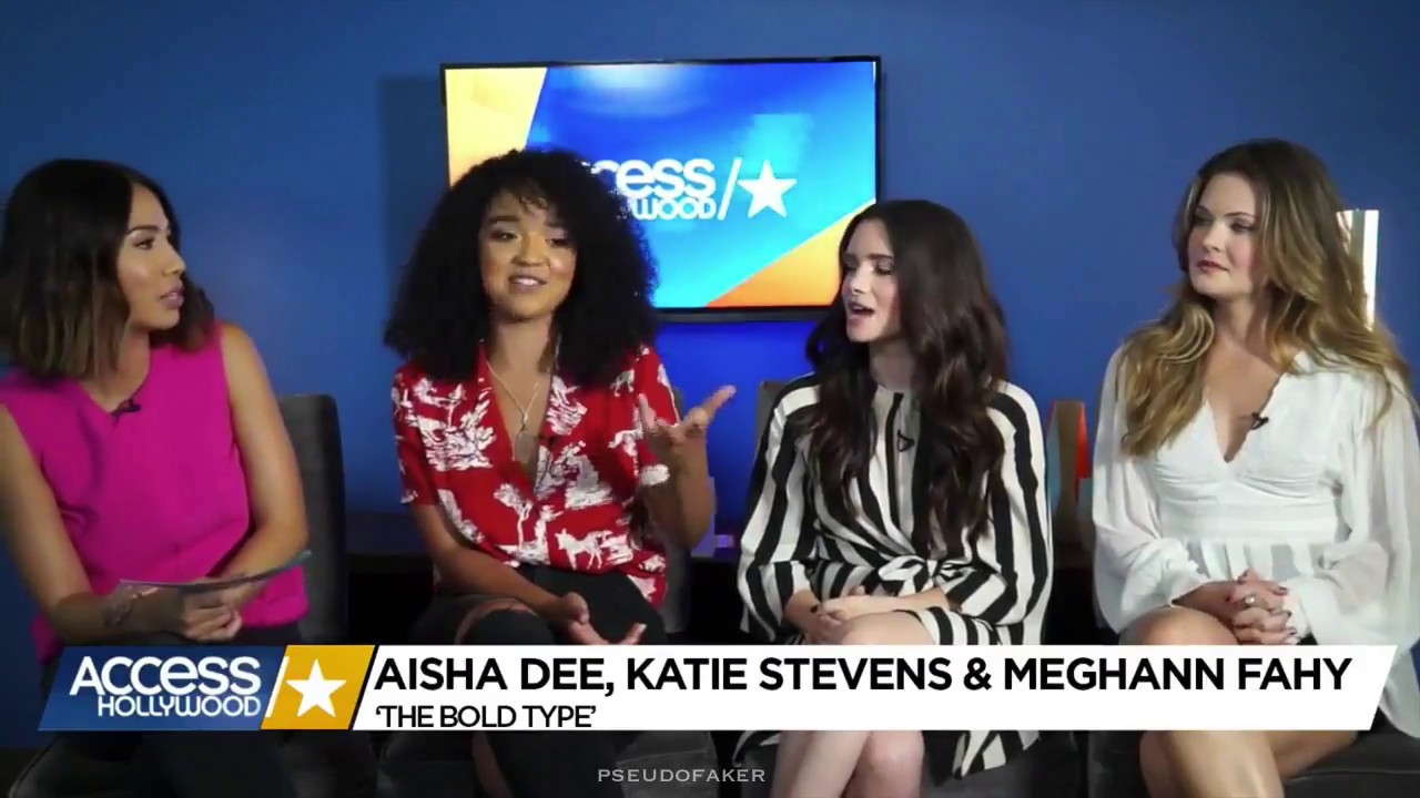 The Bold Type Cast on Access Hollywood FB live with aisha dee, meghann fahy and katie stevens