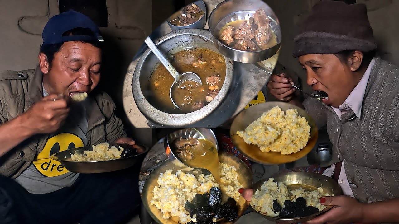 Nepali Village Maize rice & pork curry in bhumi kitchen