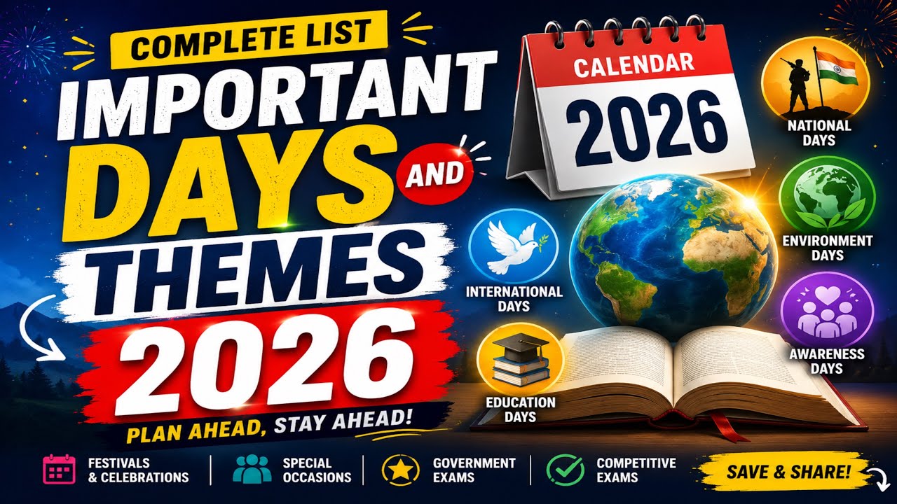 🔥 Important DAYS & THEMES 2026 | Important for all Upcoming Exams | Must Watch 