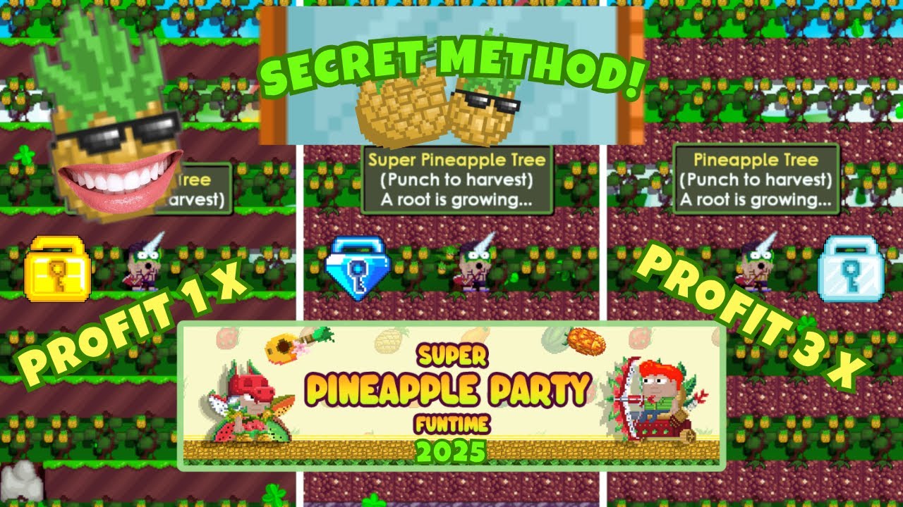 3 SECRET WAYS to Profit During Super Pineapple Party 2025! 🍍 (NO GACHA!) | THORAMEL GROWTOPIA