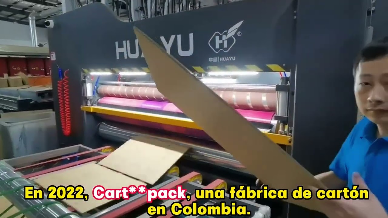 Espa&ntilde;ol~m&aacute;quina de troquelado de impresi&oacute;n flexogr&aacute;fica de tinta de agua de caja de cart&oacute;n #boxing
