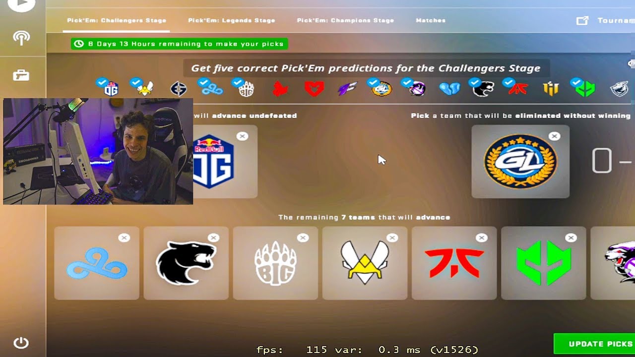 Pick'em на IEM Rio Major 2022 Challenger Stage от Аункера (Верим в Батю FalleN'a?)