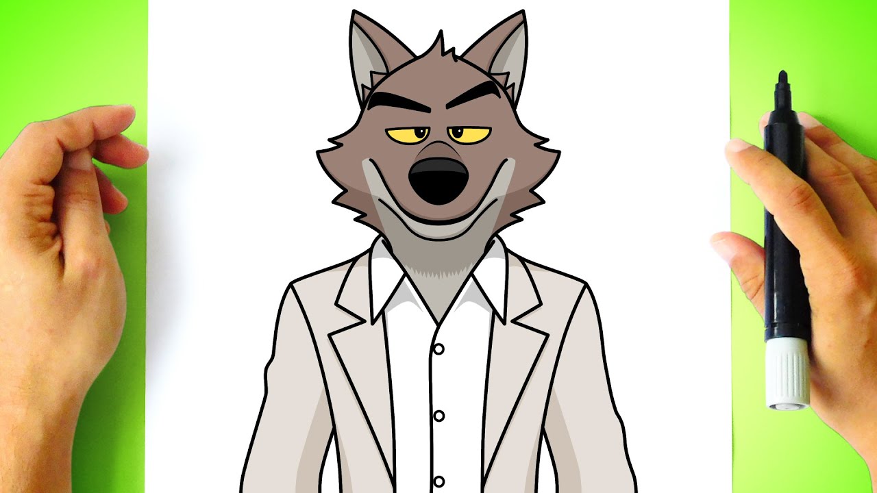 Como DESENHAR o SR LOBO de Os Caras Malvados - Cómo DIBUJAR a SR. LOBO de Los Tipos Malos