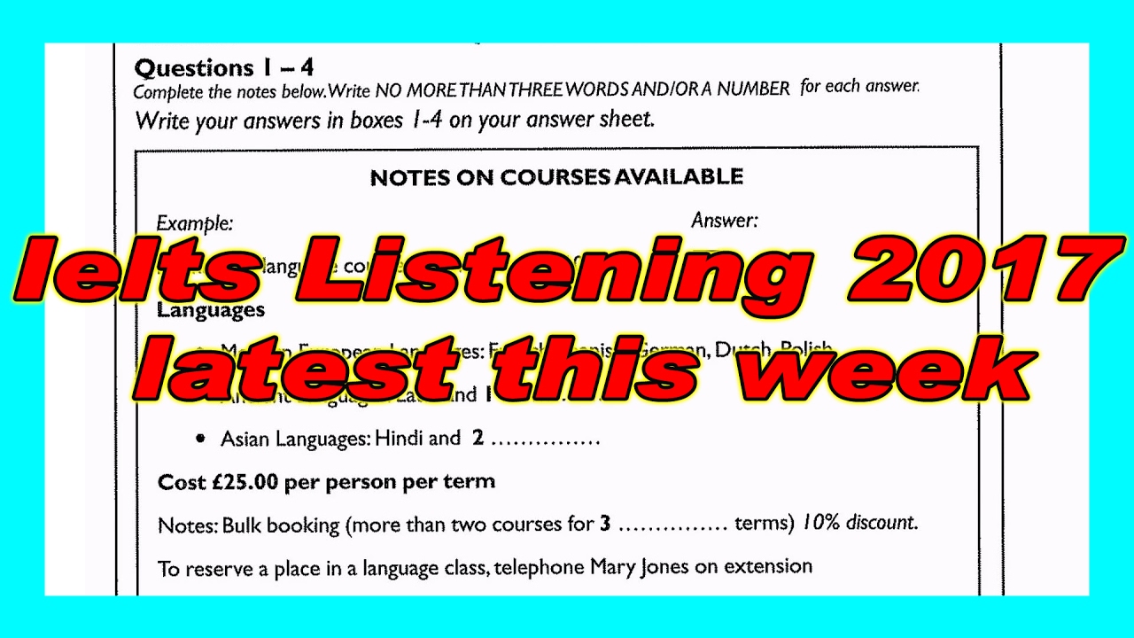 ielts listening practice test 2017 with answers