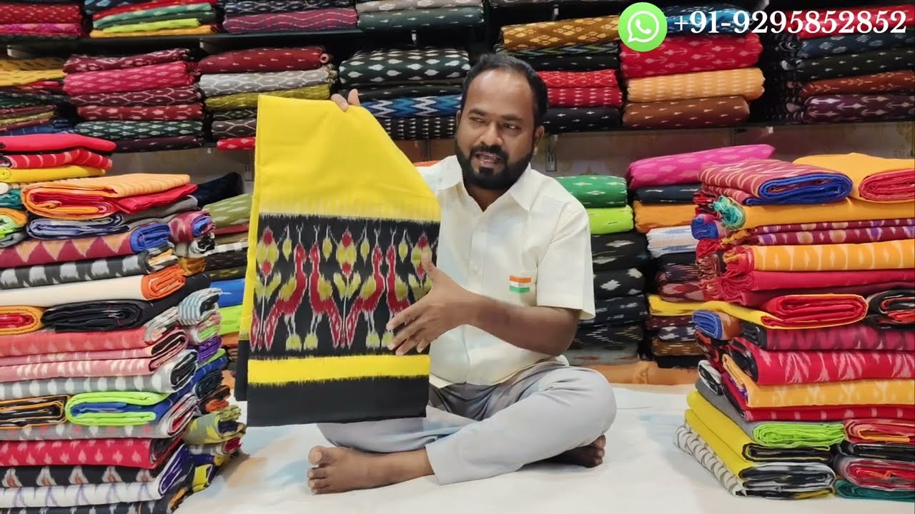 పోచంపల్లి డబుల్ నేత ఇక్కత్ చీరలు అతి తక్కువ ధరలో హోల్సేల్ ప్రైస్  || Nakshatra weaver's house ||