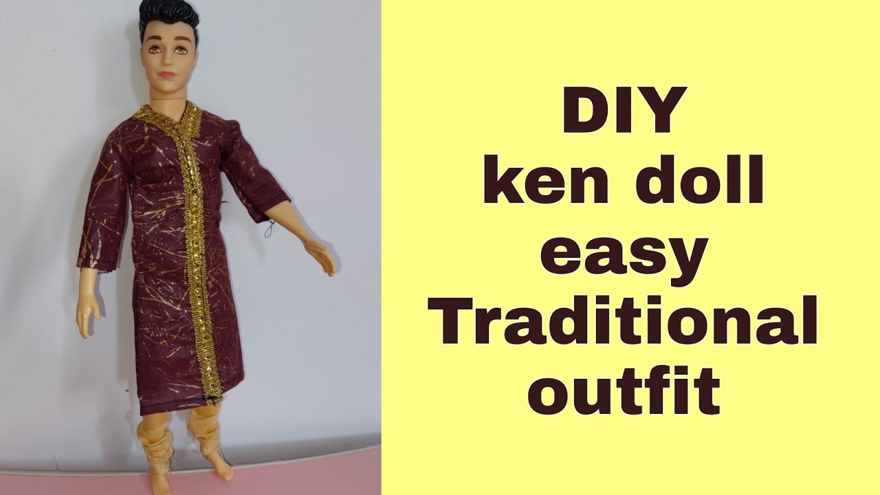 DIY ken doll easy traditional outfit | Ken doll dress making | ken doll kurti making