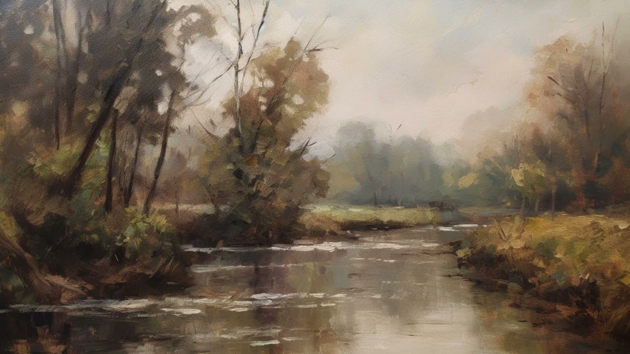 River Run Landscape Scenery | Turn Your TV Into Art | Vintage Art For Your TV | 1Hr of 4K HD Art