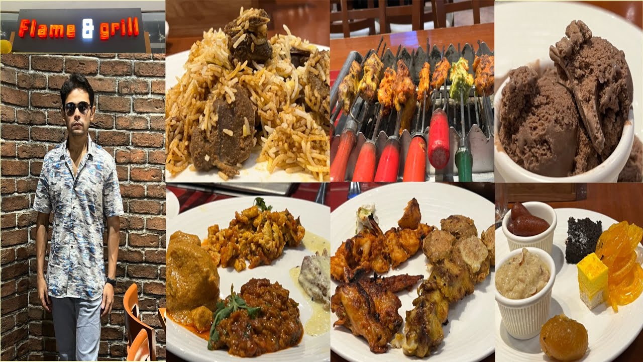 Is FLAME & GRILL South City Mall better than BBQ Nation & AB’s🤔UNLIMITED Mutton Biryani Buffet 🔥||