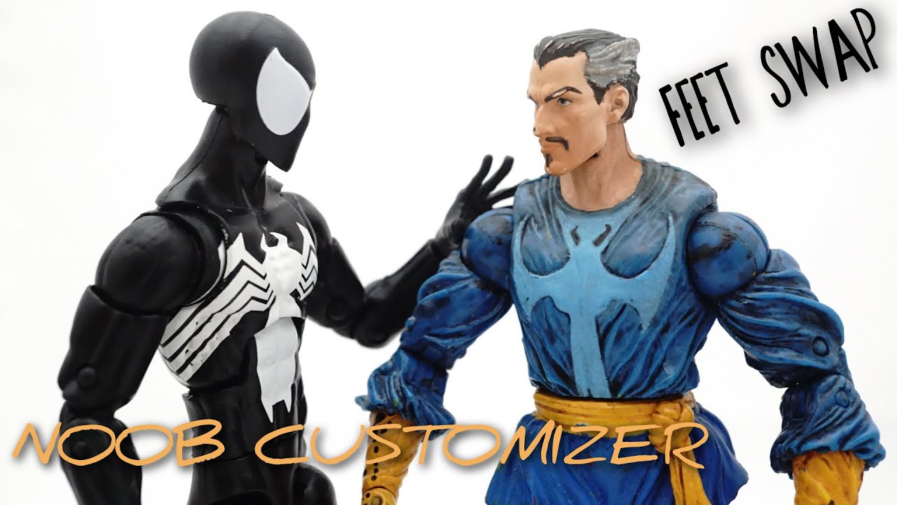 Feet Swap for Hasbro Marvel Legends Black Costume Spider-man from Toybiz Doctor Strange