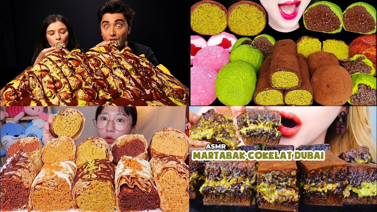 DUBAI CHOCOLATE DESSERT MUKBANG