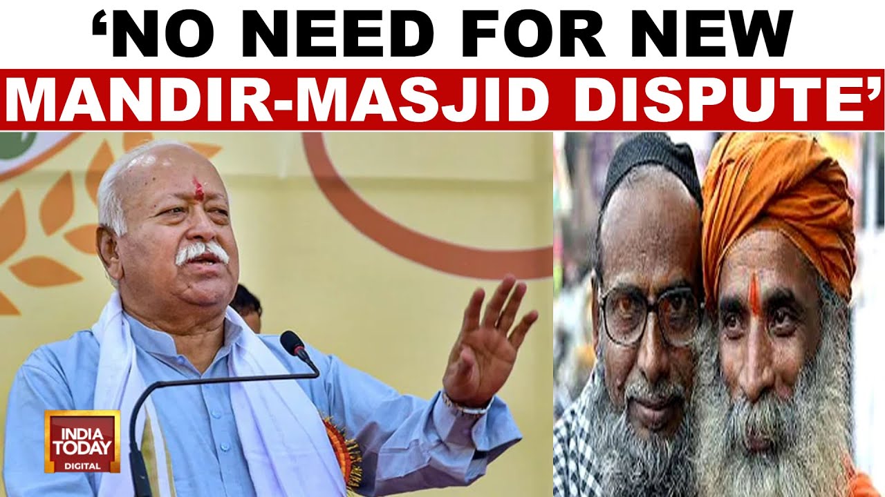 RSS Chief's Big Harmony Message: Stop Searching For New Mandir-Masjid Disputes | India Today