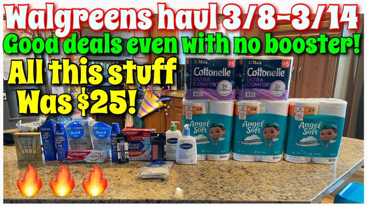 Walgreens couponing haul 3/8-3/14! Good week of deals even with no booster! All this stuff was $25!