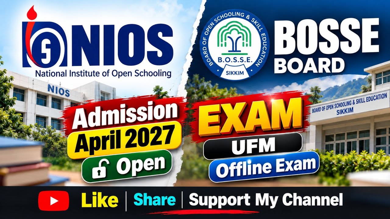 NIOS Admission April 2027 🔥 Last Date Extended | Fees, Documents & Full Process | BOSSE Exam UFM