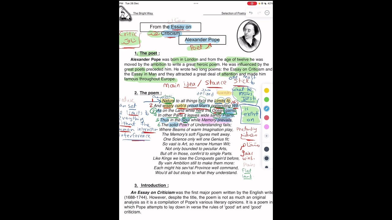 Poetry  Essay on criticism لغه انجليزيه مستوي  رفيع