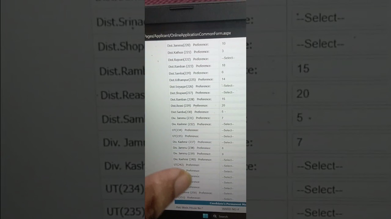 JKSSB JUNIOR ASSISTANT PERFERENCE FORM VIDEO 10 BAAJE #like