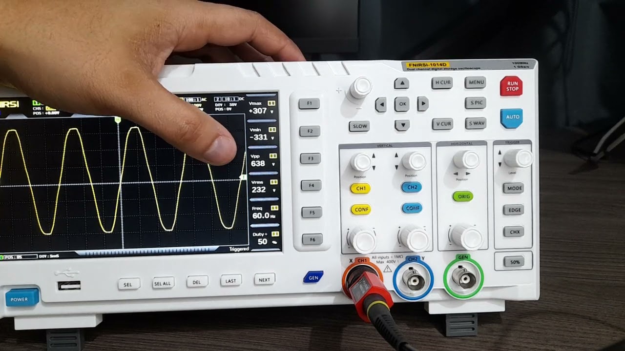 Como medir Tensão da Rede de 220V com osciloscópio FNIRSI-1014D