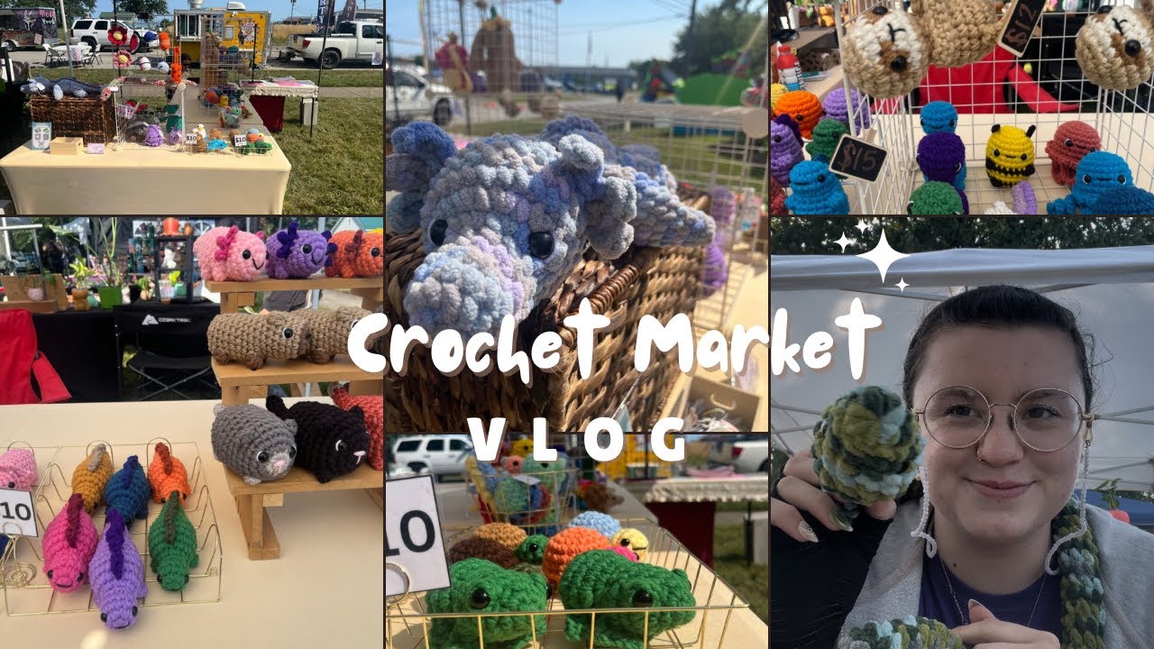 Summer crochet market day, see how much I sell 🧶☀️