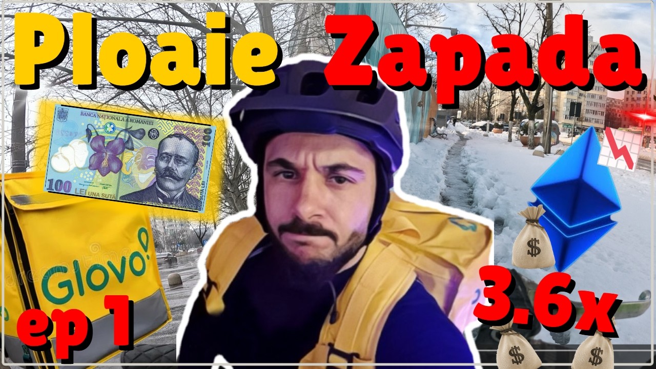 Prima zi la Glovo! Câți bani am făcut REAL pe ploaie și ninsoare? merită?😯 (Ep 1)