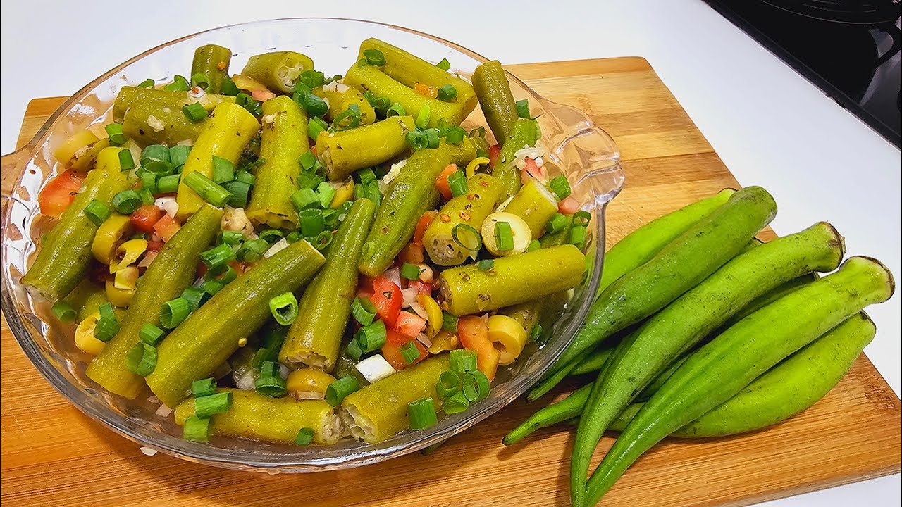 SALADA DE QUIABO DIFERENTE  FAÇO TODA SEMANA ! AQUI EM CASA