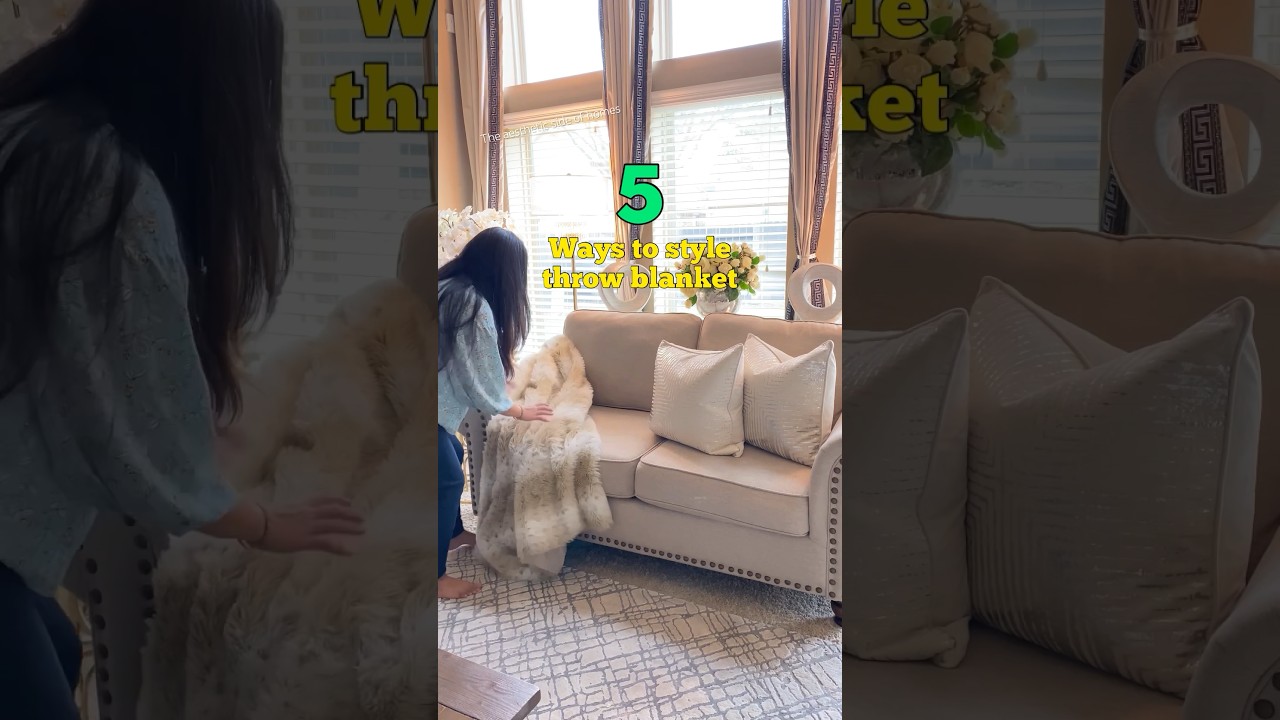 5 ways to style throw blanked on sofa #shorts #tipsandtrick #shortsvideo #homedecor