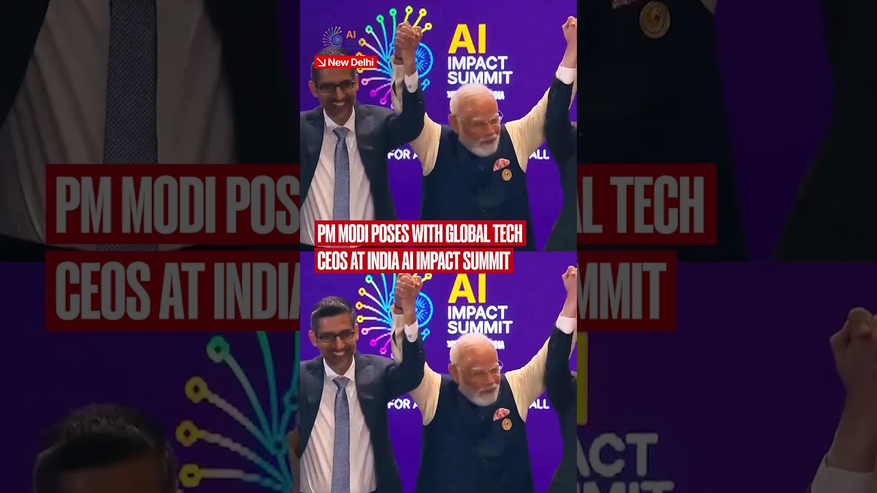 PM Modi Poses with Global Tech CEOs at India AI Impact Summit