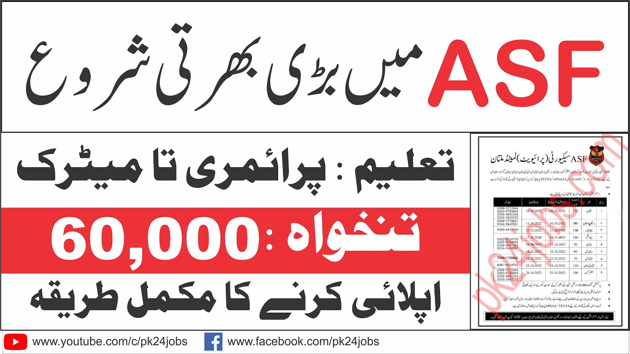 Join Airport Security Force 2022 | ASF Jobs 2022 Advertisement | ASF Jobs 2022 Online Apply | ASF