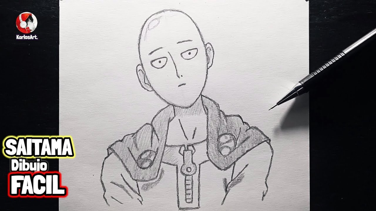 Cómo Dibujar A SAITAMA de One punch man | PASO A PASO FACIL A LAPIZ | how to draw saitama /anime