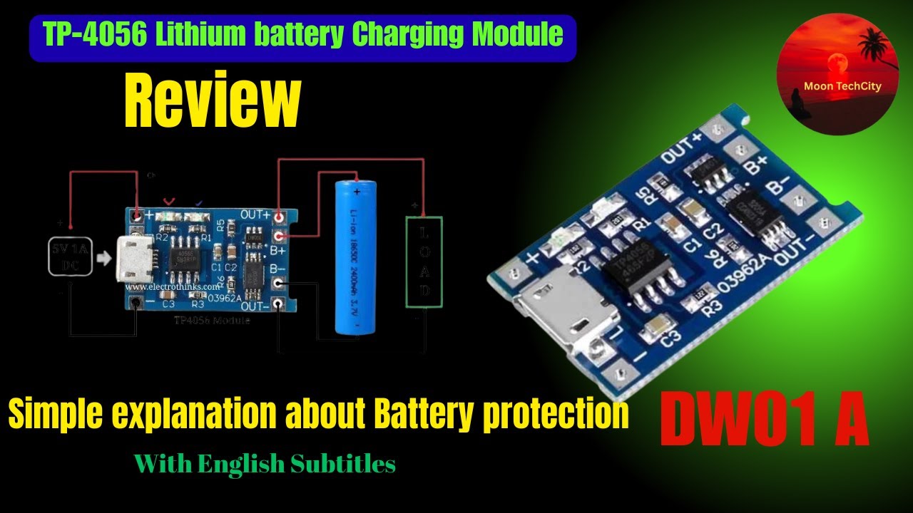 TP4056 18650 Lithium battery Charging module with protection. Simple schematic diagram explanation