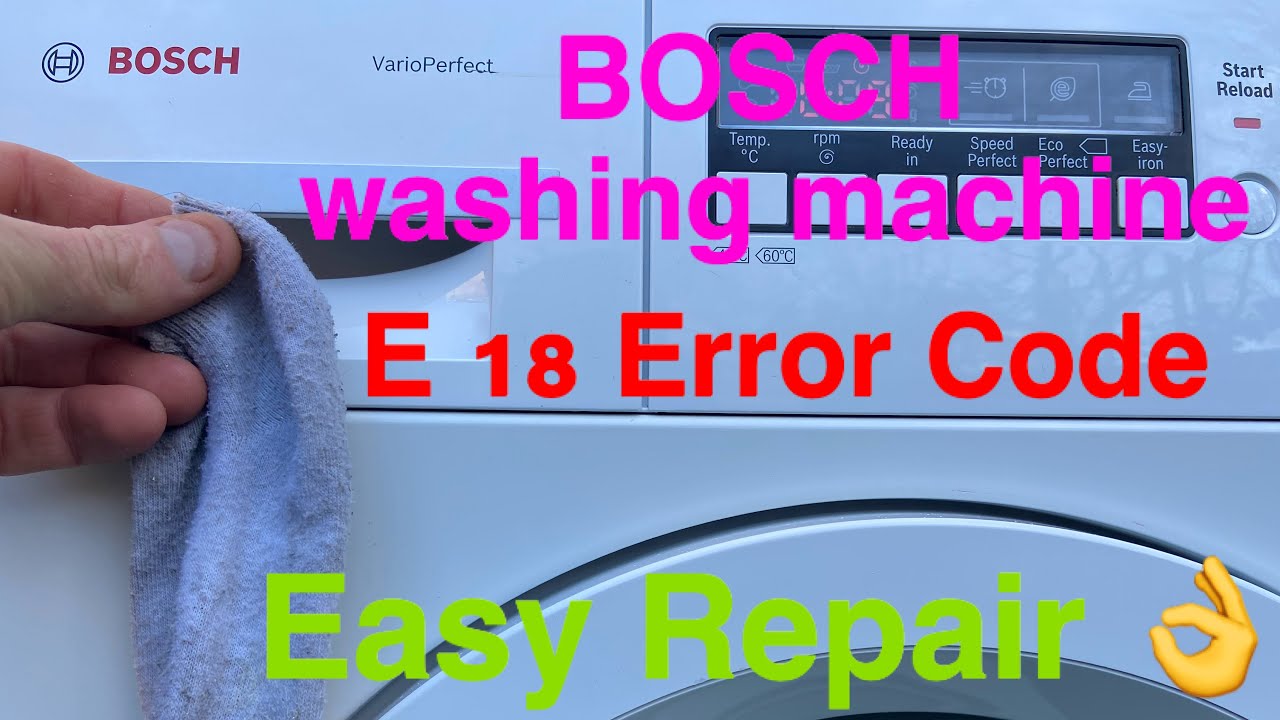 BOSCH washing machine E18 Error Code (blockage in the filter) EASY FIXING